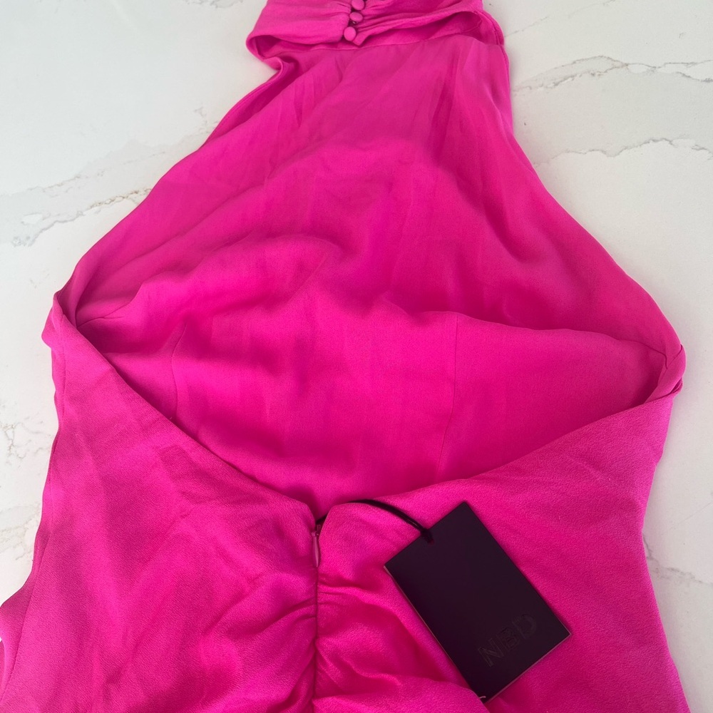 NBD at Revolve High Low Dress in Vibrant Pink